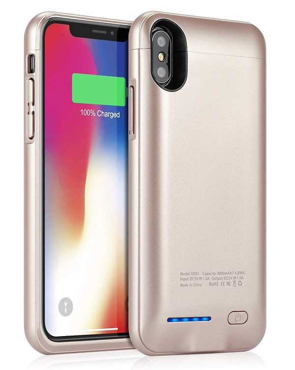 Funda con bateria iphone X y Xs  incluye mica protectora de cistal templado