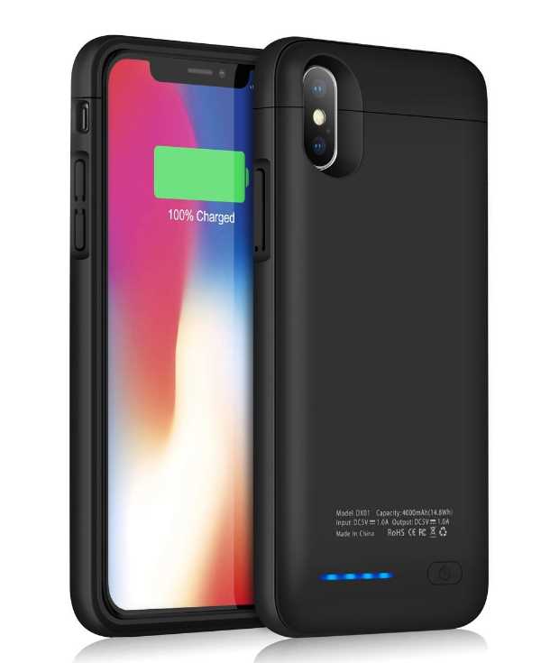 Funda con bateria iphone X y Xs  incluye mica protectora de cistal templado