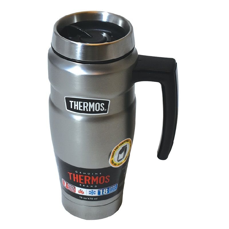 Termo Botella 470Ml Bebidas Calientes Asa Acero Thermos