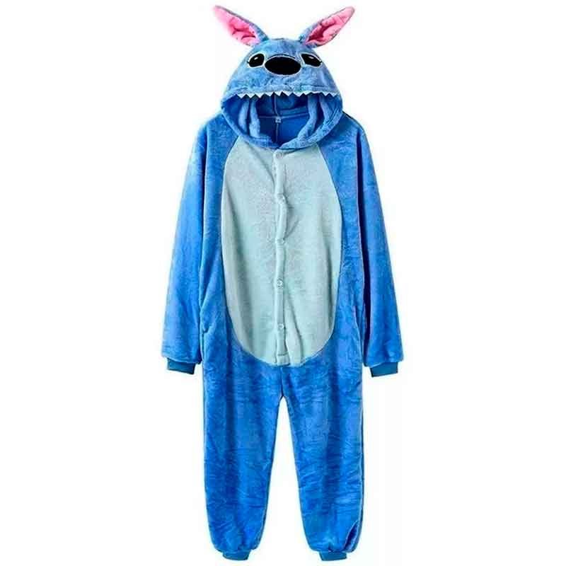 Pijama Entero Stitch Adulto Niños + Pantuflas Kigurumi