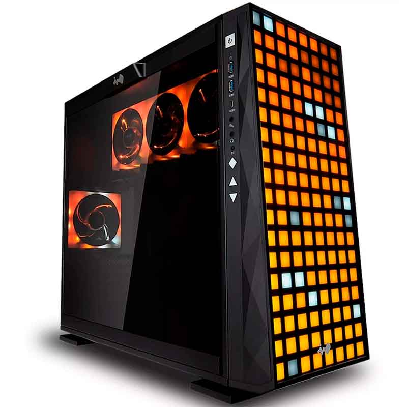 Gabinete Gamer In Win Black Atx Media Torre Cristal Templado