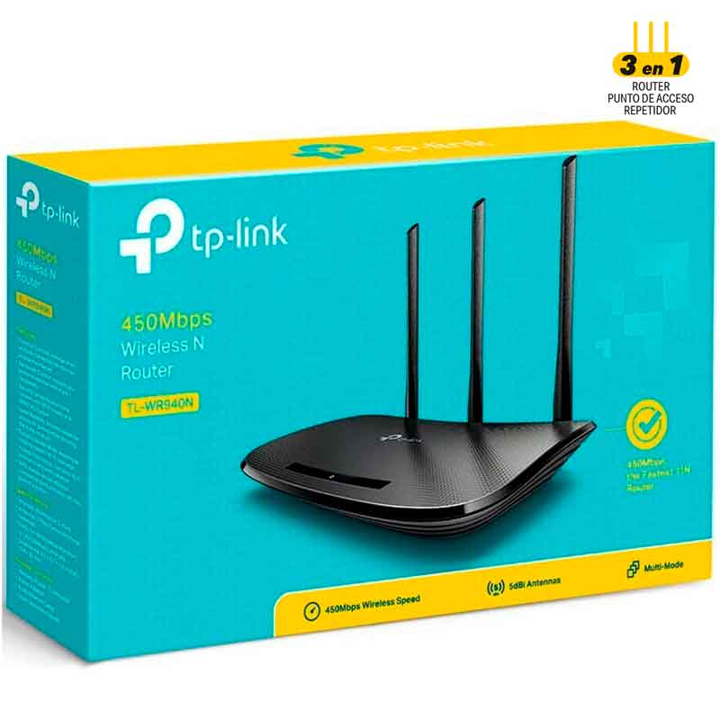 Router Inalambrico TP-LINK TL-WR940N N450 2.4Ghz 802.11n 450Mbps 