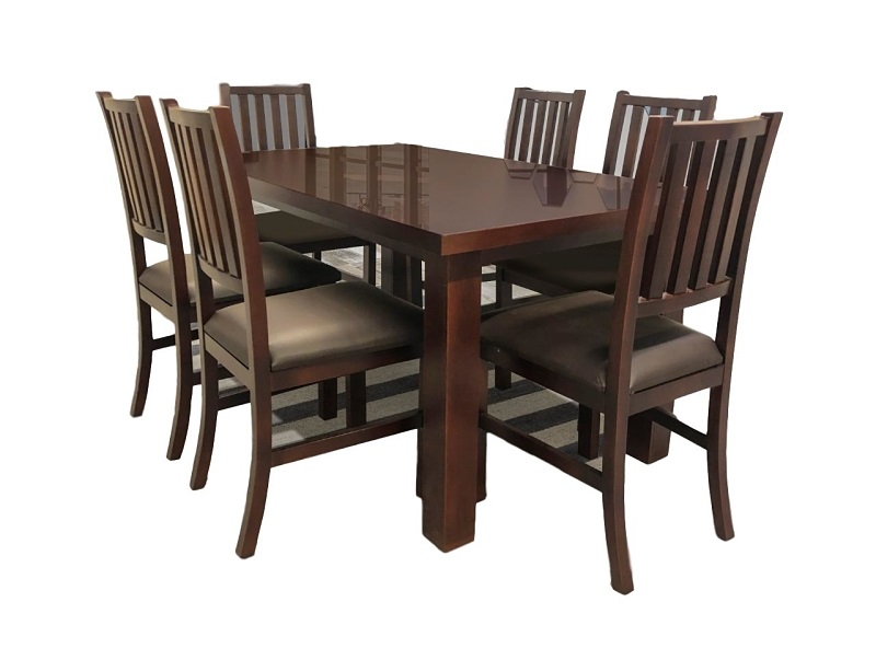 Comedor Bunbury 6 Sillas - Nogal - Kessa.