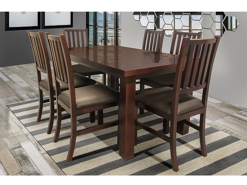 Comedor Bunbury 6 Sillas - Nogal - Kessa.
