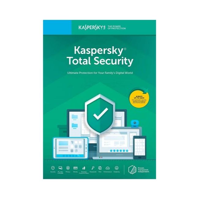 Antivirus KASPERSKY TOTAL SECURITY 2019, 5 licencias, 1 Año(s)