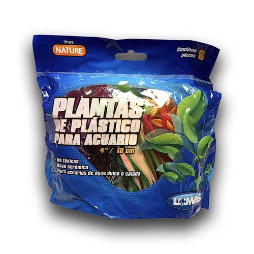 Plantas Para Acuario Artificiales Plasticas Decorativas 10 Cm 6 Pzs