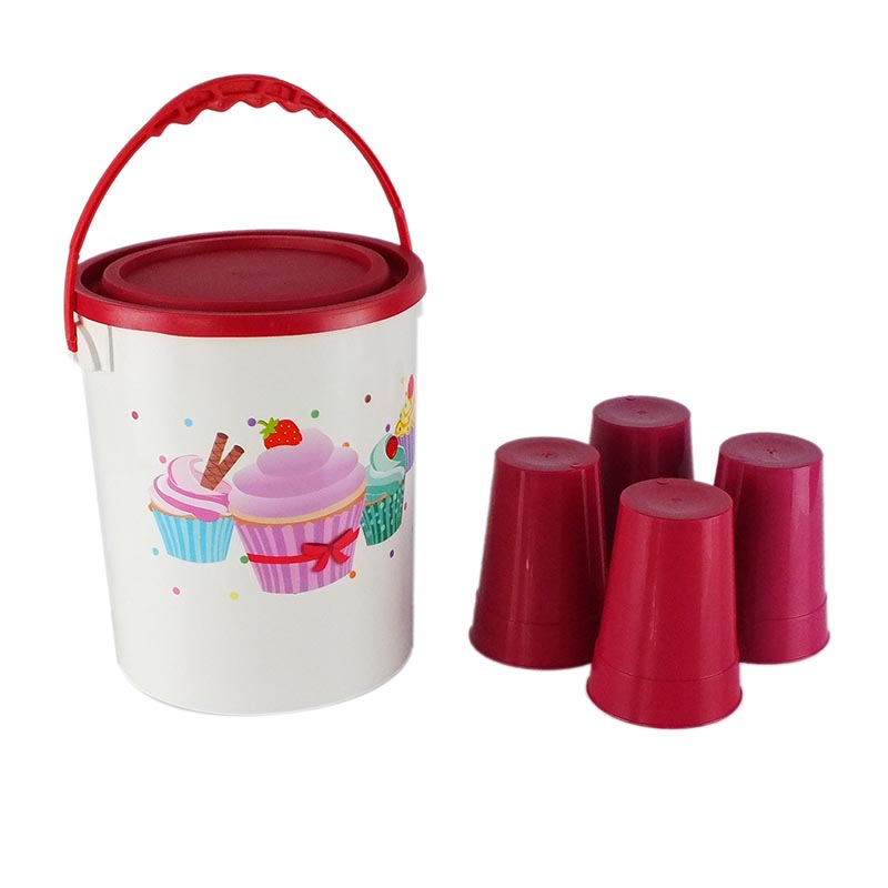 Bote 4 Litros Con Tapa y Asa - Incluye 4 vasos - FoodKeepers