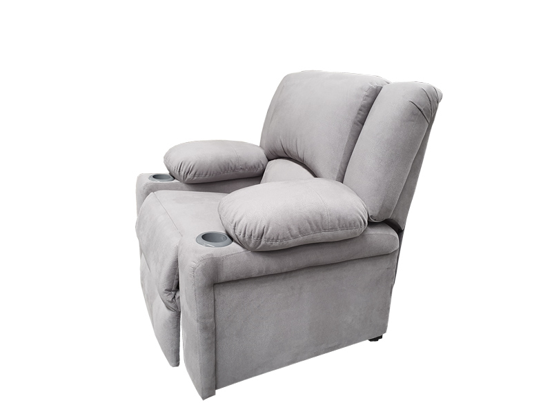 RECLINABLE SHERATON SUEDE PLATA ESPACIO MUEBLES