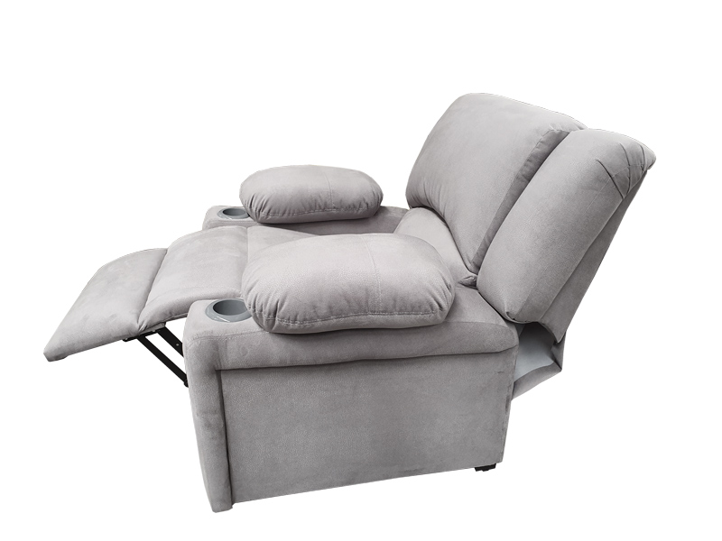 RECLINABLE SHERATON SUEDE PLATA ESPACIO MUEBLES