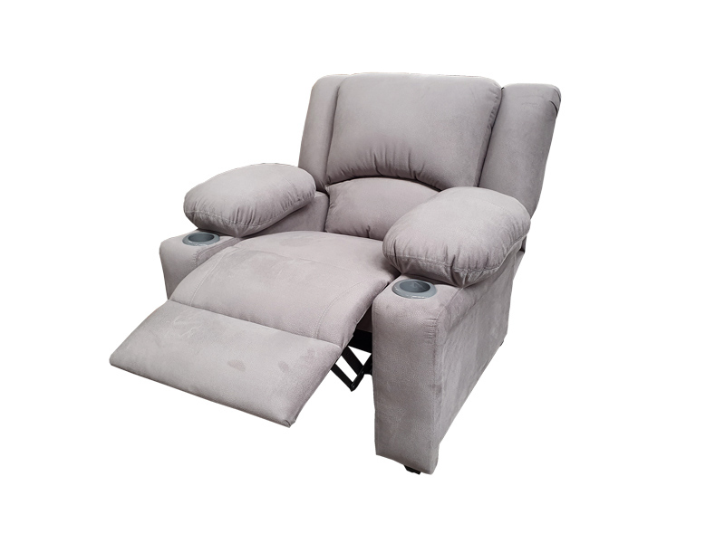RECLINABLE SHERATON SUEDE PLATA ESPACIO MUEBLES