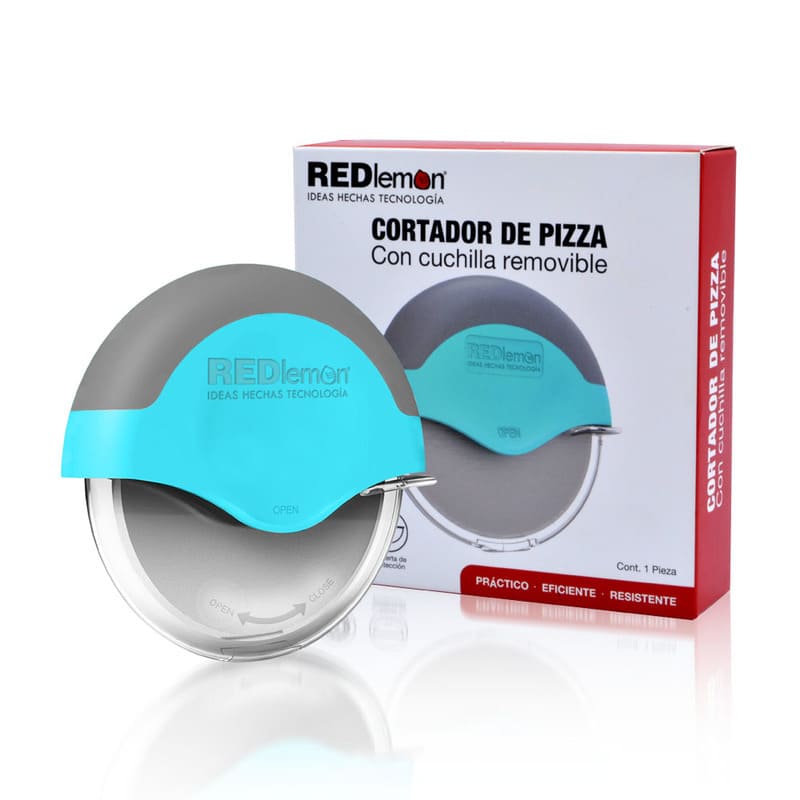 Redlemon Cortador de Pizza Ergonómico con Cubierta de Protección, Fabricado en Acero Inoxidable, Desarmable y Fácil de Lavar, Afilado