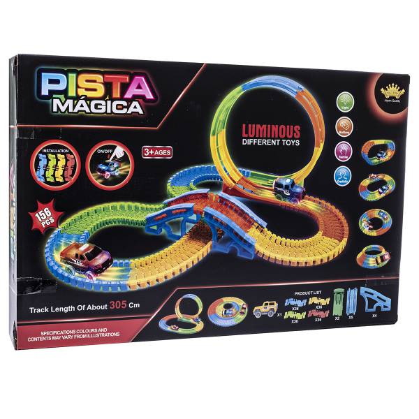 My Pista Carreras 156 Pcs 8586 Neon Armable Niños Juguetes