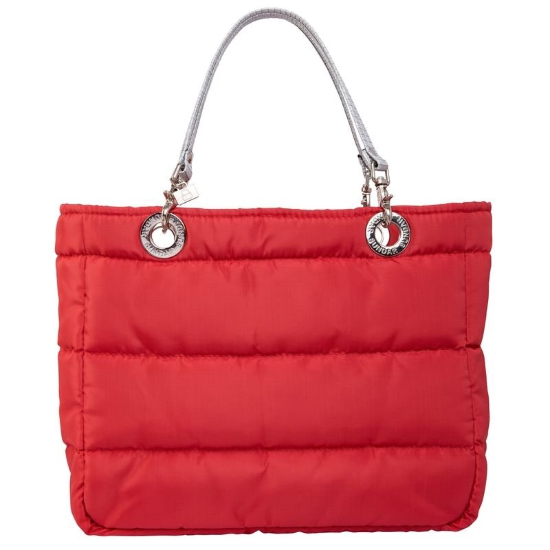 Bolsa Rojo Coral para mujer marca Sundar de asas intercambiables modelo Basica con Broche