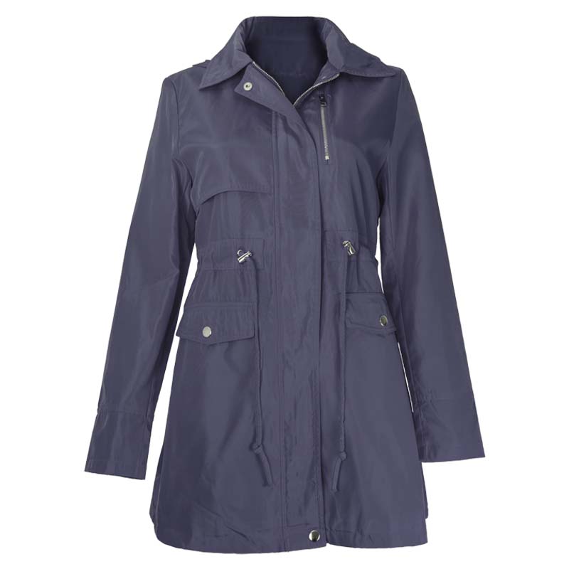 GABARDINA CON CIERRE,BROCHES EN METAL, JARETA Y BOLSAS INFINIT CODE CARTERA