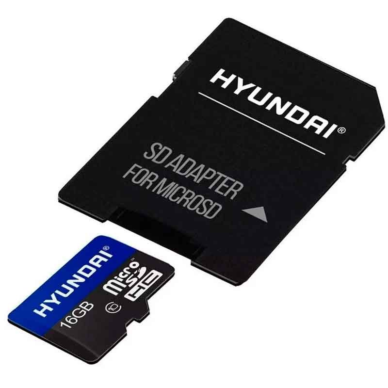 Memoria Micro SDHC 16GB HYUNDAI Clase 10 C/Adaptador SD SDC16GU1