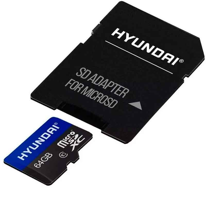 Memoria Micro SDHC 64GB HYUNDAI Clase 10 C/Adaptador SD SDC64GU1