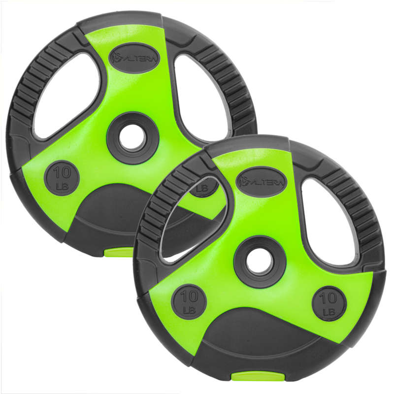 Par De Discos Para Pesas 1 Pulgada Cemento 10 Lb Verde Negro