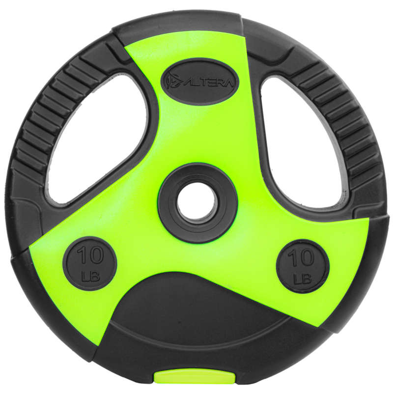 Par De Discos Para Pesas 1 Pulgada Cemento 10 Lb Verde Negro