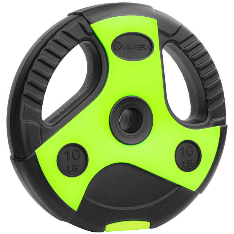 Par De Discos Para Pesas 1 Pulgada Cemento 10 Lb Verde Negro