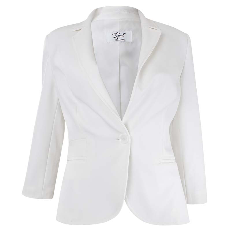 SACO BLANCO CON VIVOS 1 BOTON