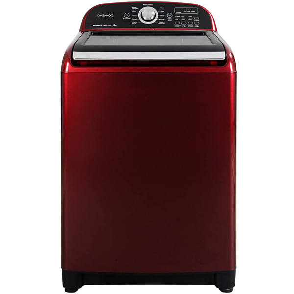 Lavadora automática Daewoo de 19 Kg  de lavado con Bajo Consumo de agua y energía color rojo  modelo DWF-DG1B386CBR1