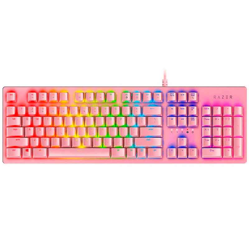 KIT Gamer RAZER Teclado HUNTSMAN + Mouse Basilisk + Mouse Pad INVICTA Quartz Rosa