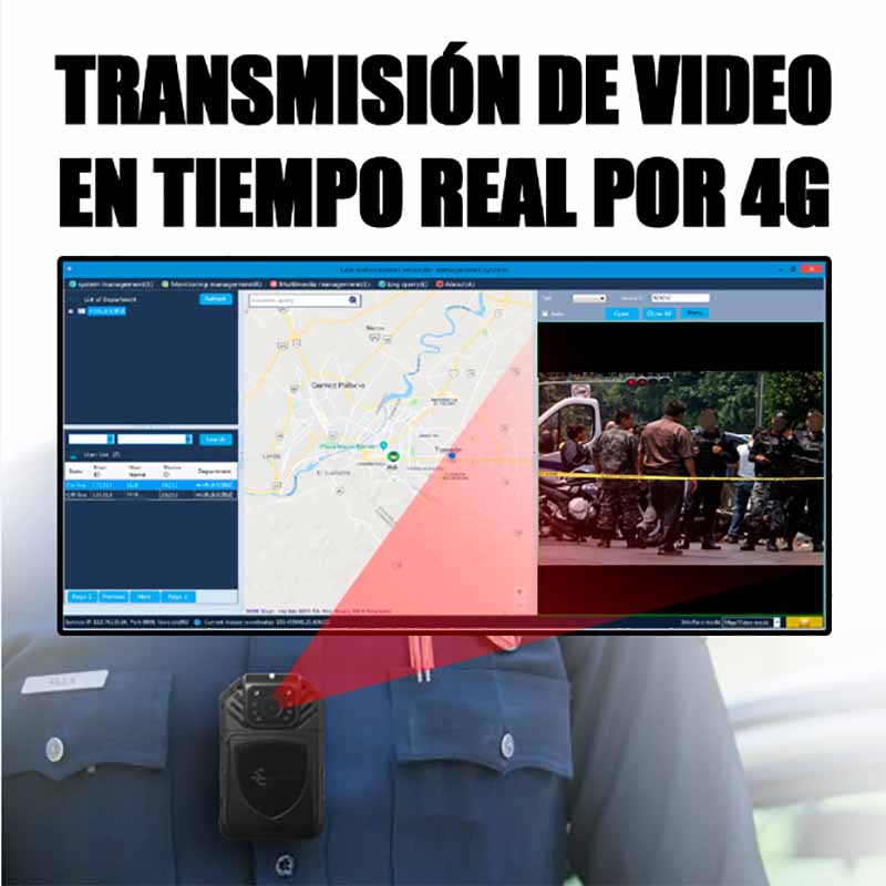 Body Cam Conexion 4g Bluetooth Gps Wifi Pantalla Tactil Ptt