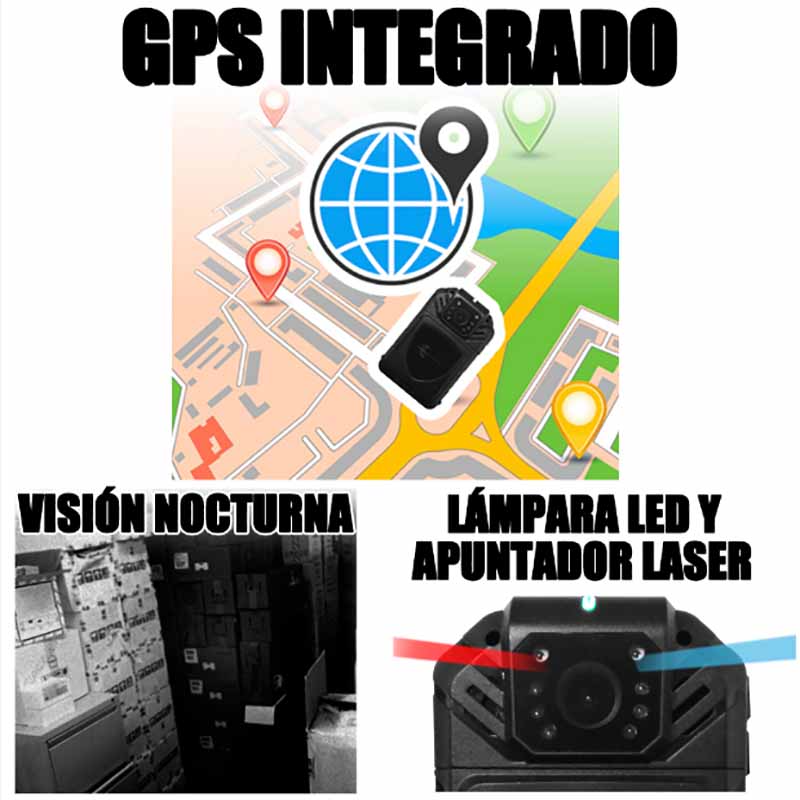 Body Cam Conexion 4g Bluetooth Gps Wifi Pantalla Tactil Ptt