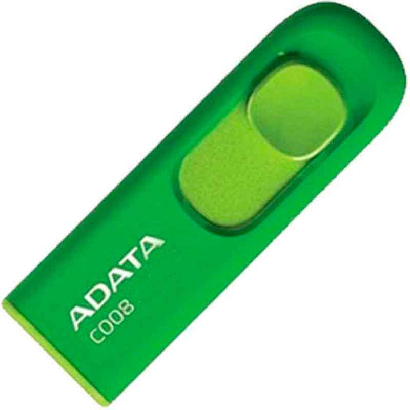 Memoria USB 32GB ADATA C008 2.0 Retractil Flash Drive Verde AC008-32G-RGN