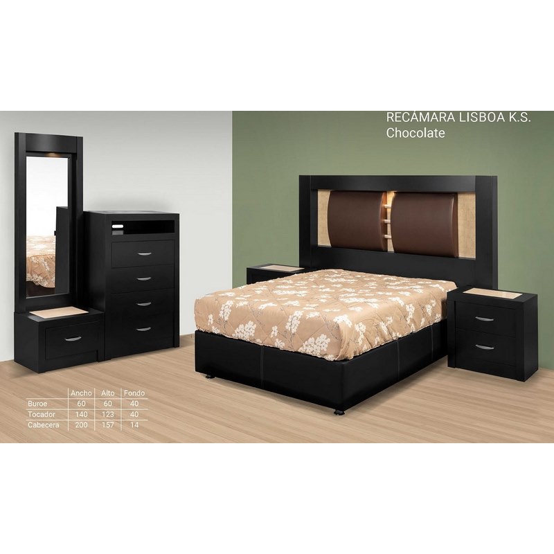 Recamara Lisboa King Size - Chocolate - Kessa