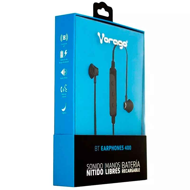 Audifonos VORAGO EPB-400 Bluetooth Manos Libres C/Vol Negros