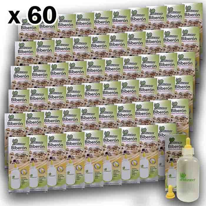 Biberon Para Cachorro 60 Pzas Mamila Para Perros Teta Mascotas 56ml Gato