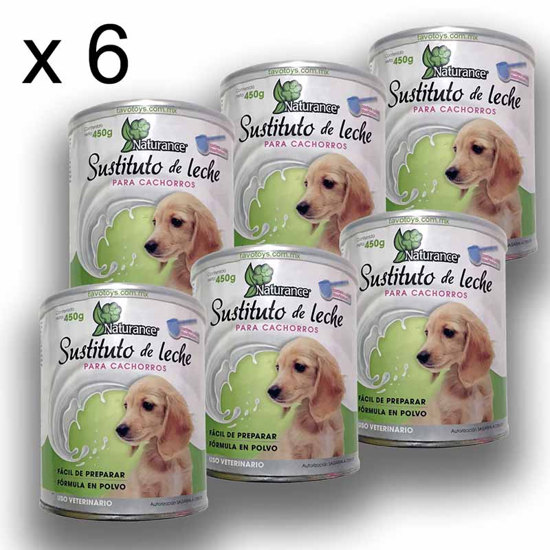 Leche Para Perro Cachorro 6 Pzs Polvo Para Preparar Naturance 450 Gr Sustituto