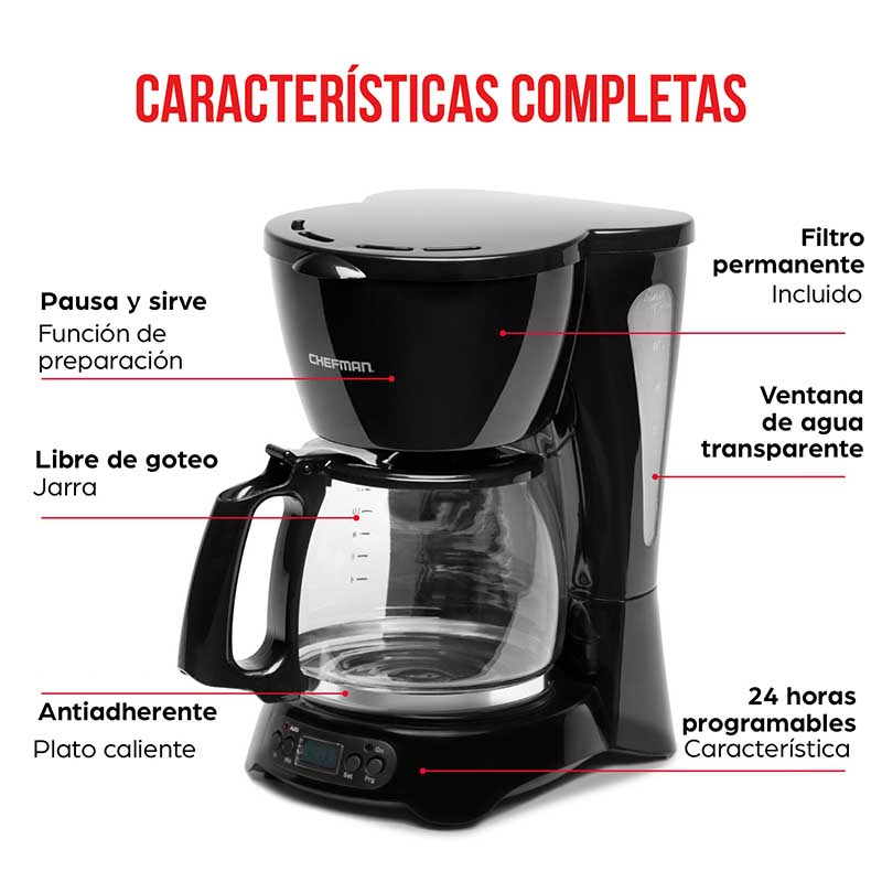 CAFETERA DE GOTEO 12 TAZAS CHEFMAN