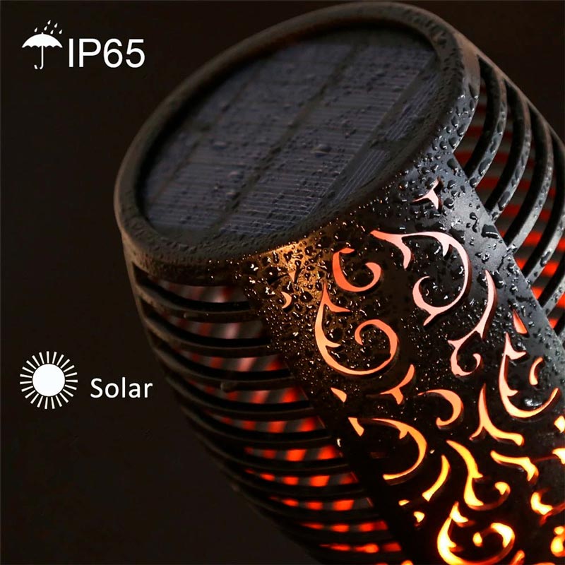 Lampara Solar Tipo Antorcha 96 Leds Para Jardin Impermeable