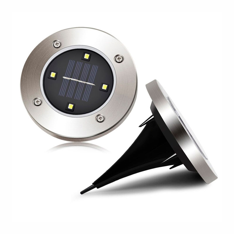 Lampara Solar De Piso 4 Leds Luces Para Exterior Impermeable