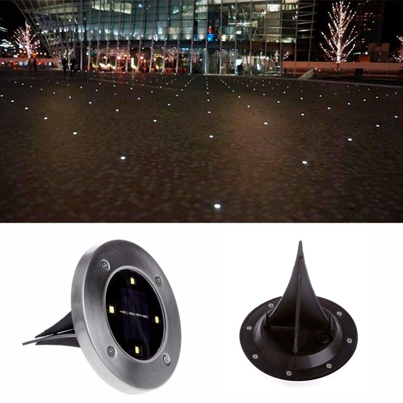 Lampara Solar De Piso 4 Leds Luces Para Exterior Impermeable