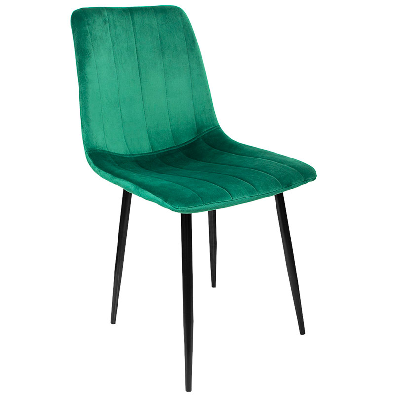 Silla Eames Tapizada Verde Recta Vintage Comedor