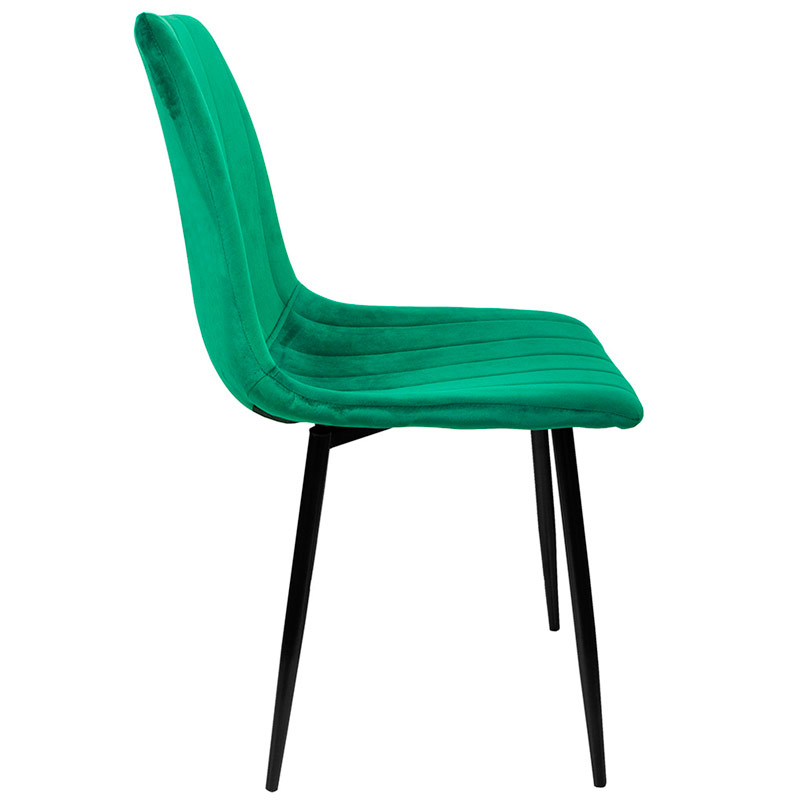 Silla Eames Tapizada Verde Recta Vintage Comedor