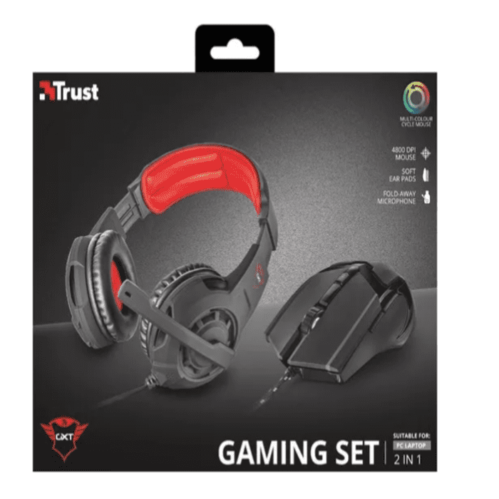 Set De Audífonos Y Mouse Para Videojuegos Modelo Gxt 784 Marca Trust
