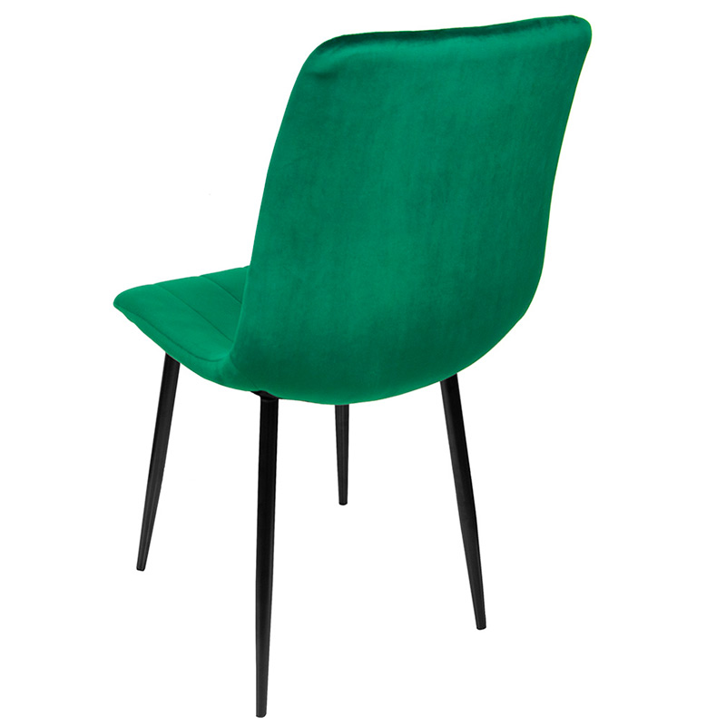 Silla Eames Tapizada Verde Recta Vintage Comedor