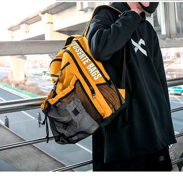 Mochila Backpack Bolsa Deportivo con Malla Gran Capacidad Polyester ImpermeableI Gimnasio Gym Exterior