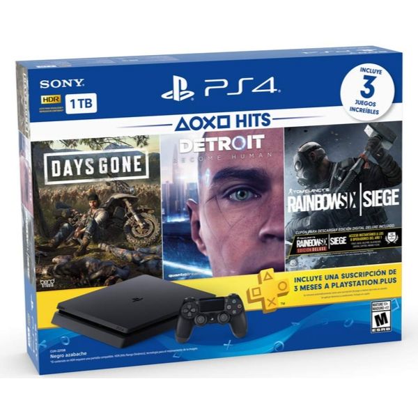 Consola PlayStation 4 Slim 1TB + Days Gone, Detroit, RainbowSD Siege