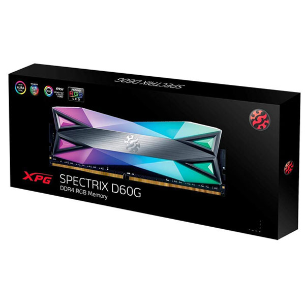 MEMORIA ADATA DDR4 UDIMM SPECTRIX D60G 8GB 3200 TITANIO RGB AX4U320038G16-ST60