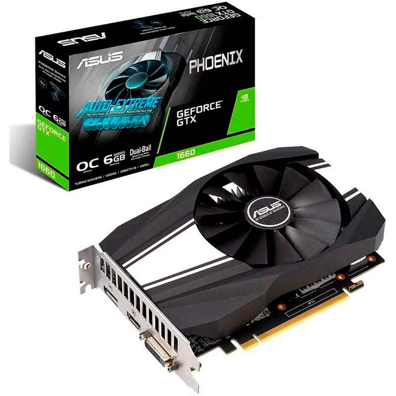 Tarjeta de Video ASUS Phoenix GeForce GTX 1660 OC 6GB GDDR5 PH-GTX1660-O6G 