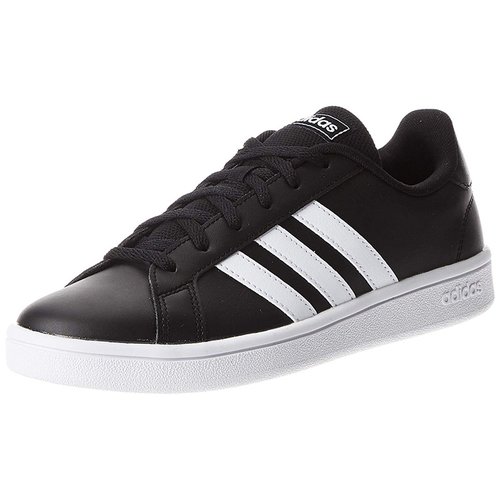 Tenis Adidas Grand Cout Base EE7482 Negro Franjas Blancas Mujer