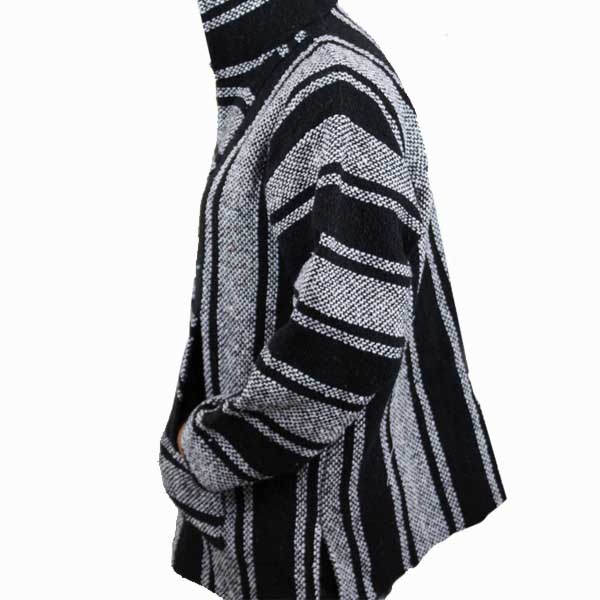 Sudadera capucha artesanal Negra con blanco unisex