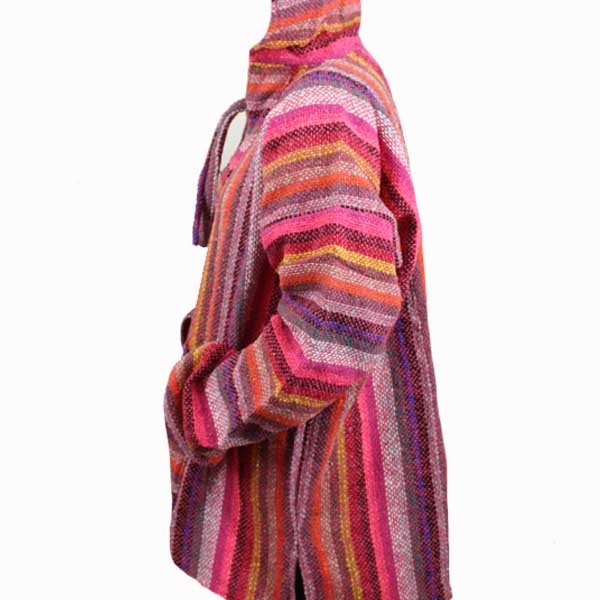 Sudadera capucha artesanal rosa unisex