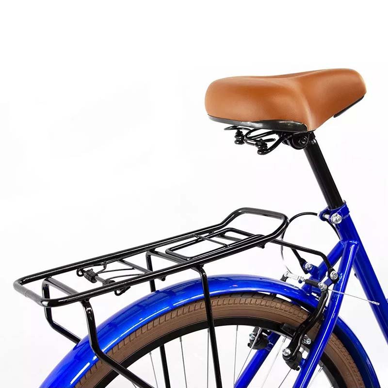 Bicicleta Vintage 6 Velocidades Freno de Mano Rodada 26 Canastilla Bici Urbana Retro Azul