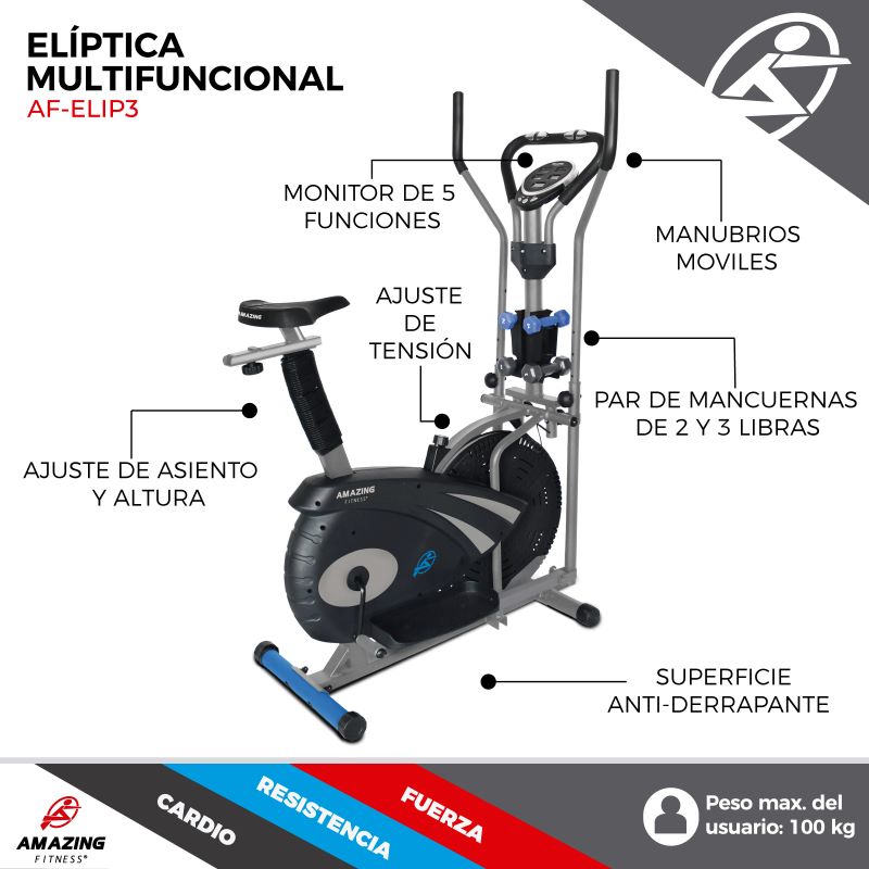 Elíptica Multifuncional Amazing Fitness®